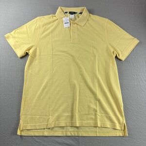 J Crew Polo Mens L Yellow Tailored Fit Short Sleeve Golf Shirt Casual Preppy NEW